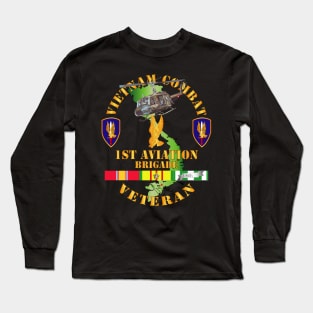 Vietnam Combat Cavalry Veteran w 1st Aviation Bde Long Sleeve T-Shirt